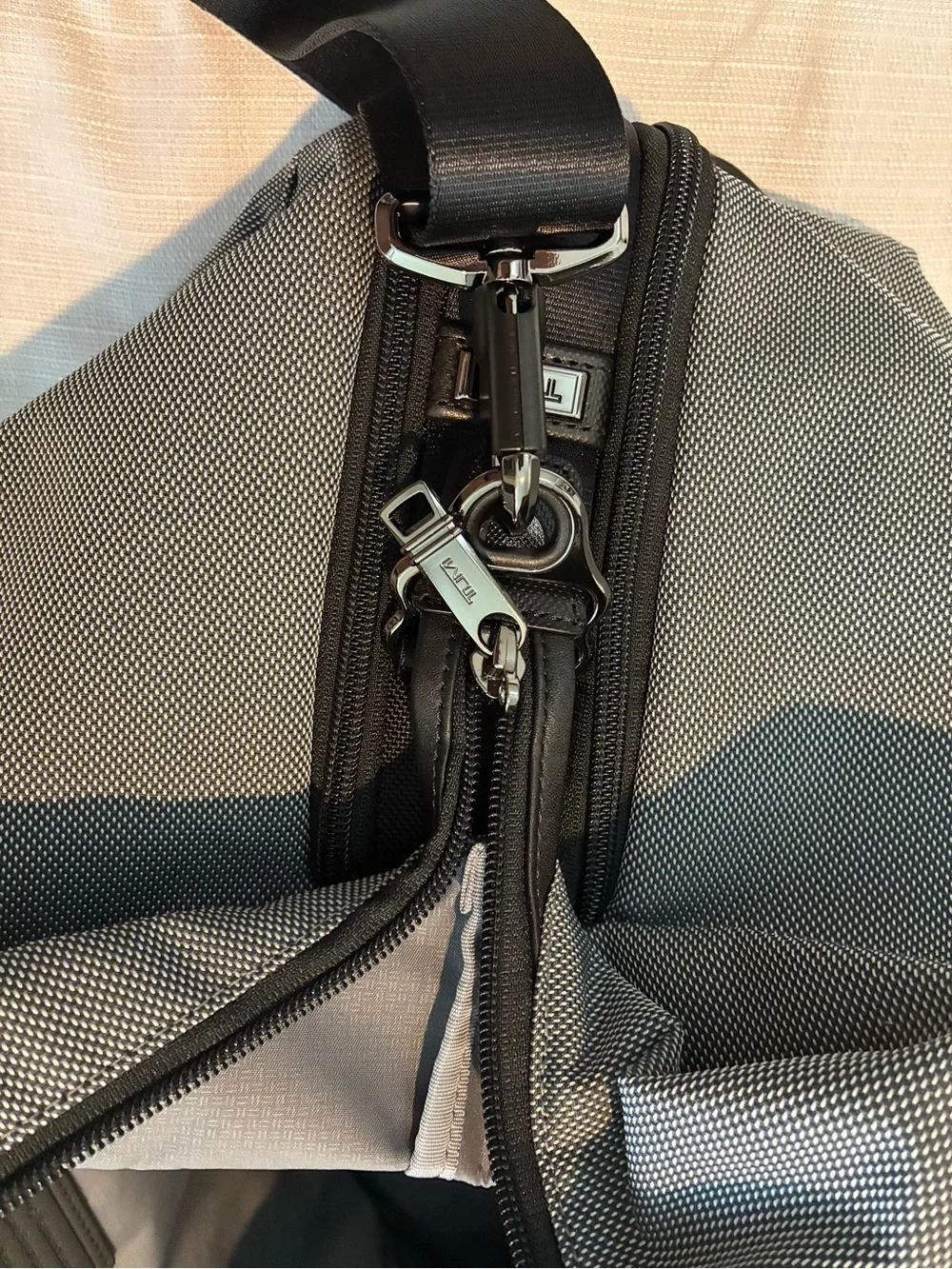 Tumi Men's Alpha X Double Expansion Gray and Black Travel Satchel Duffle Bag